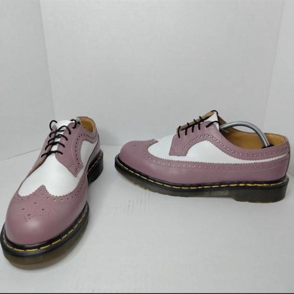 Brogue Platform Doc Martens Pink/Lavender and White Low - Picture 1 of 4